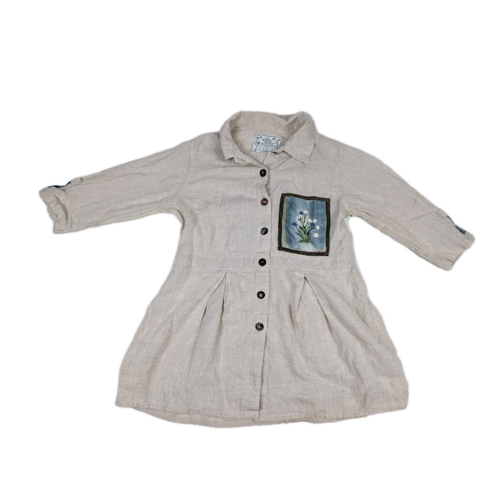LA Blend jacket blouse Top Size Small 100% linen floral print cottage core boho